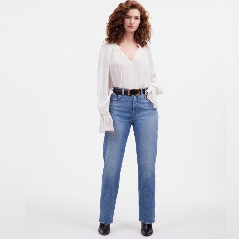 EUC Madewell Curvy 90’s Straight Jean 28T customer return broken zipper